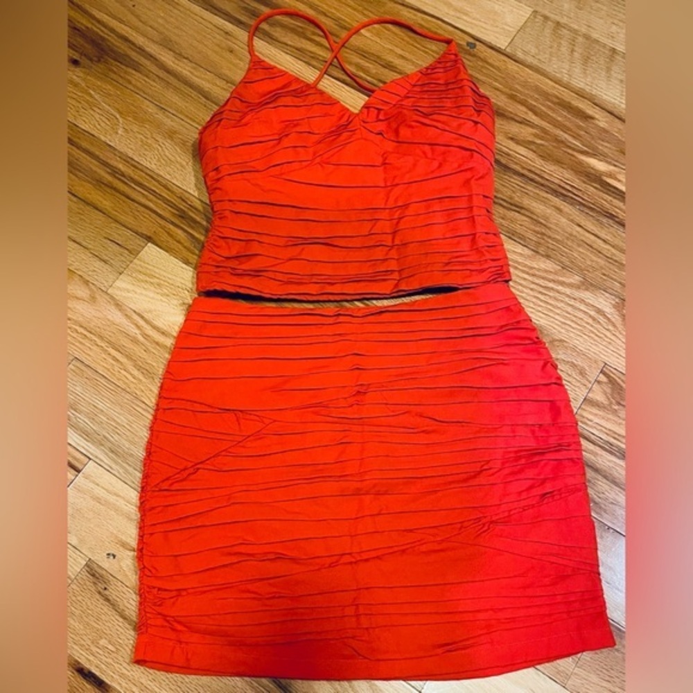 Revolve Astr The Label Hot‎ Orange 2 Piece set Tank and Mini Size M NWOT